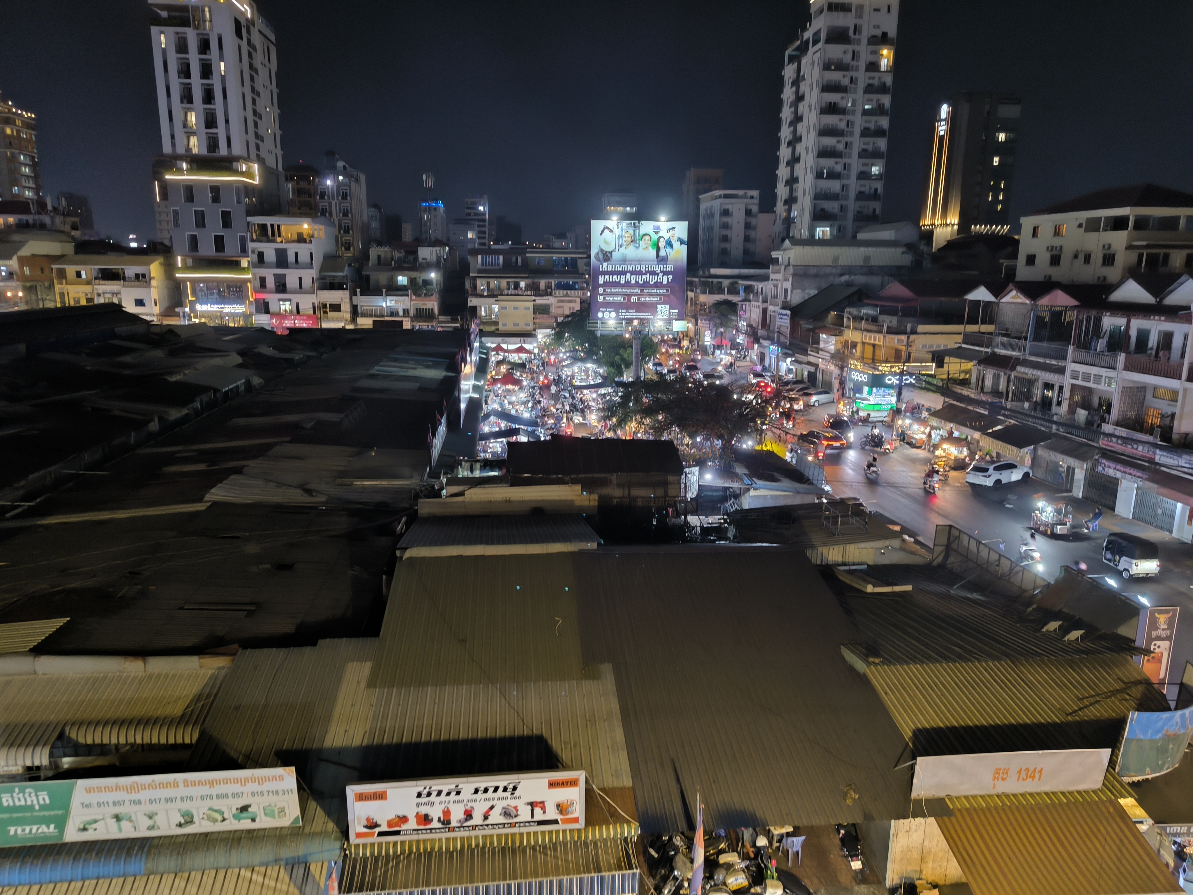 Stalls along the riverside night market